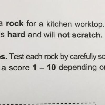 We investigated different types of rock to see which would easily scratch.