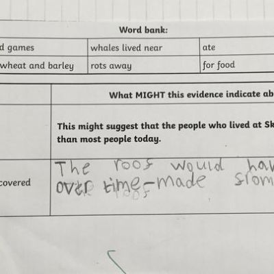 We used clues from discoveries made at Cheddar Gorge and Skara Brae to figure out what life was like for Stone Age people.