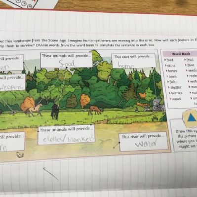 Stone Age lesson 1 - we discussed how difficult life would have been in the Stone Age times